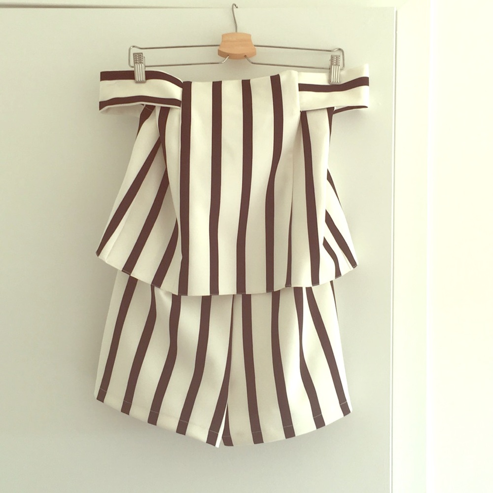 Dressy black and and white romper